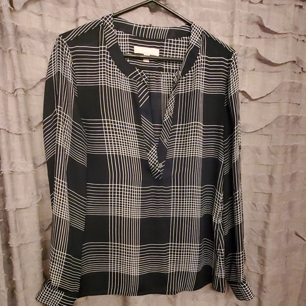 Banana Republic Navy & White Blouse